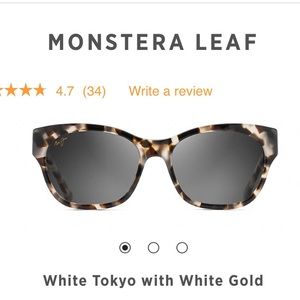 Maui Jim Monstera Leaf 24K White Gold Sunglasses